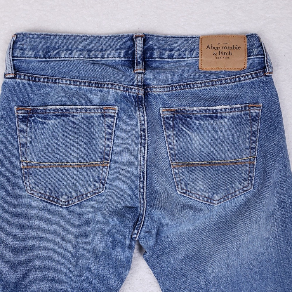 Abercrombie & Fitch Distressed Button Fly Jeans 30x30 Blue - Picture 11 of 12